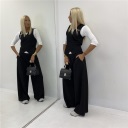 completo con pantalone palazzo e gilet incrociato couple